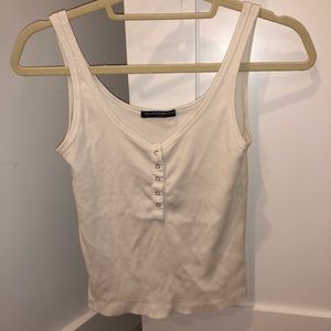 white button up tank top